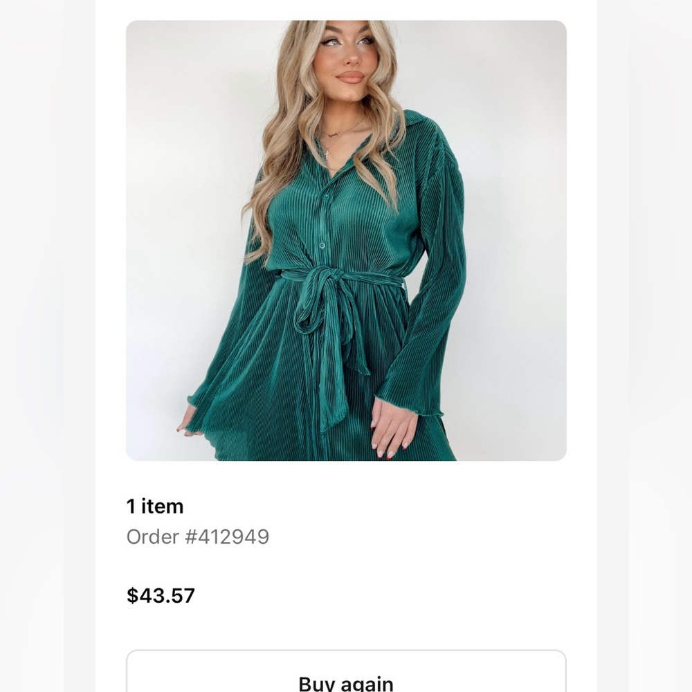 Lane 201 Papermoon Green Long Sleeve Wrap Dress